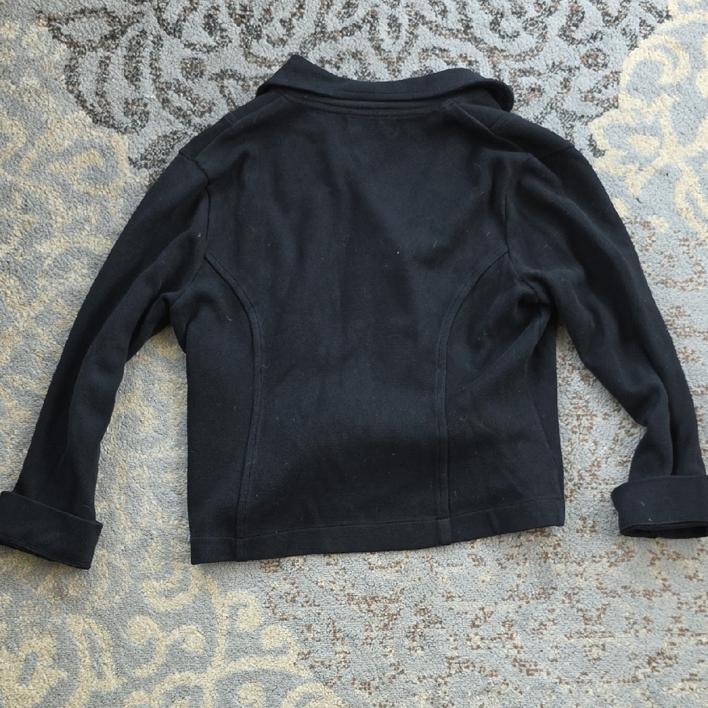 Willow Button Down Sweater Jacket Black Large - image 5